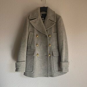 J. Crew Short Winter Coat, Gray, Double-breasted. New without tags. Size 00/XS